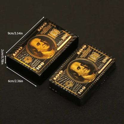 55PCS Gold Foil Carduri de joc de 24K de aur din plastic Set de poker, carduri de joc de apă și durabile