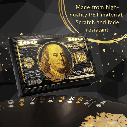 55PCS Gold Foil Carduri de joc de 24K de aur din plastic Set de poker, carduri de joc de apă și durabile