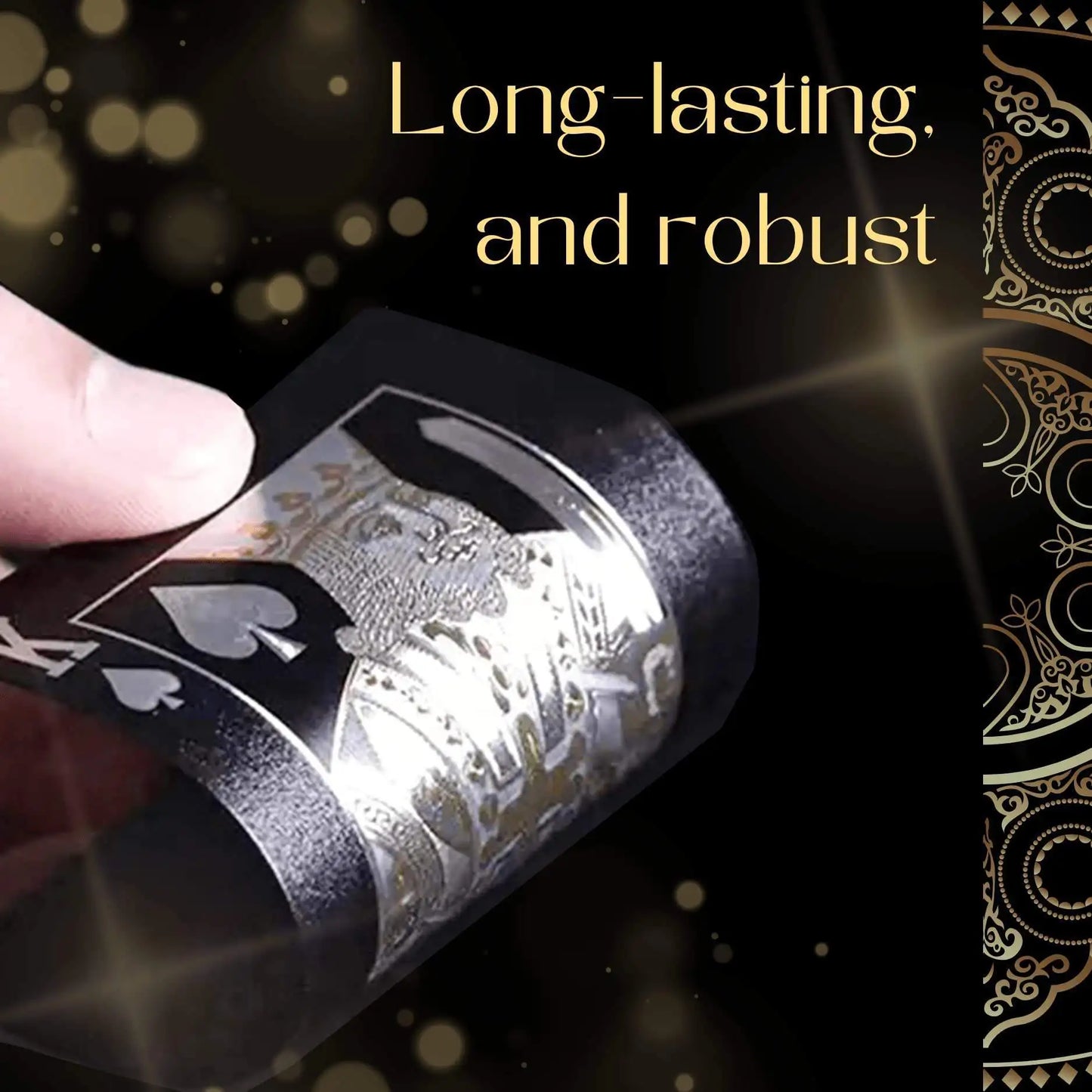 55PCS Gold Foil Carduri de joc de 24K de aur din plastic Set de poker, carduri de joc de apă și durabile