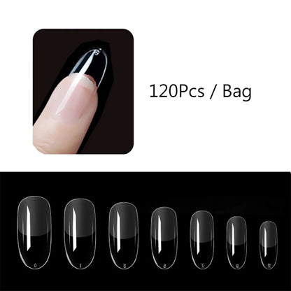 120PCS Matte Press-On Nail Tips ? Soft Full-Cover Almond unghii false pentru DIY Manichiura