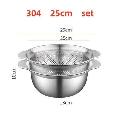 304 Oţel inoxidabil Spălătorie Vegetală Bazin & Strainer ا Spălător de orez Multi-Purpose, Filtru de fructe, Cos de dren de bucătărie
