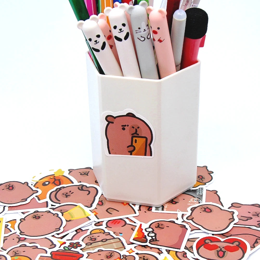 10/50/100pcs Stickere Capybaras  bază de desene animate drăguț pentru Laptop, telefon, mașină, biciclete și copii DIY