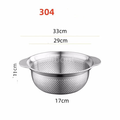304 Oţel inoxidabil Spălătorie Vegetală Bazin & Strainer ا Spălător de orez Multi-Purpose, Filtru de fructe, Cos de dren de bucătărie