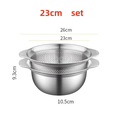 304 Oţel inoxidabil Spălătorie Vegetală Bazin & Strainer ا Spălător de orez Multi-Purpose, Filtru de fructe, Cos de dren de bucătărie