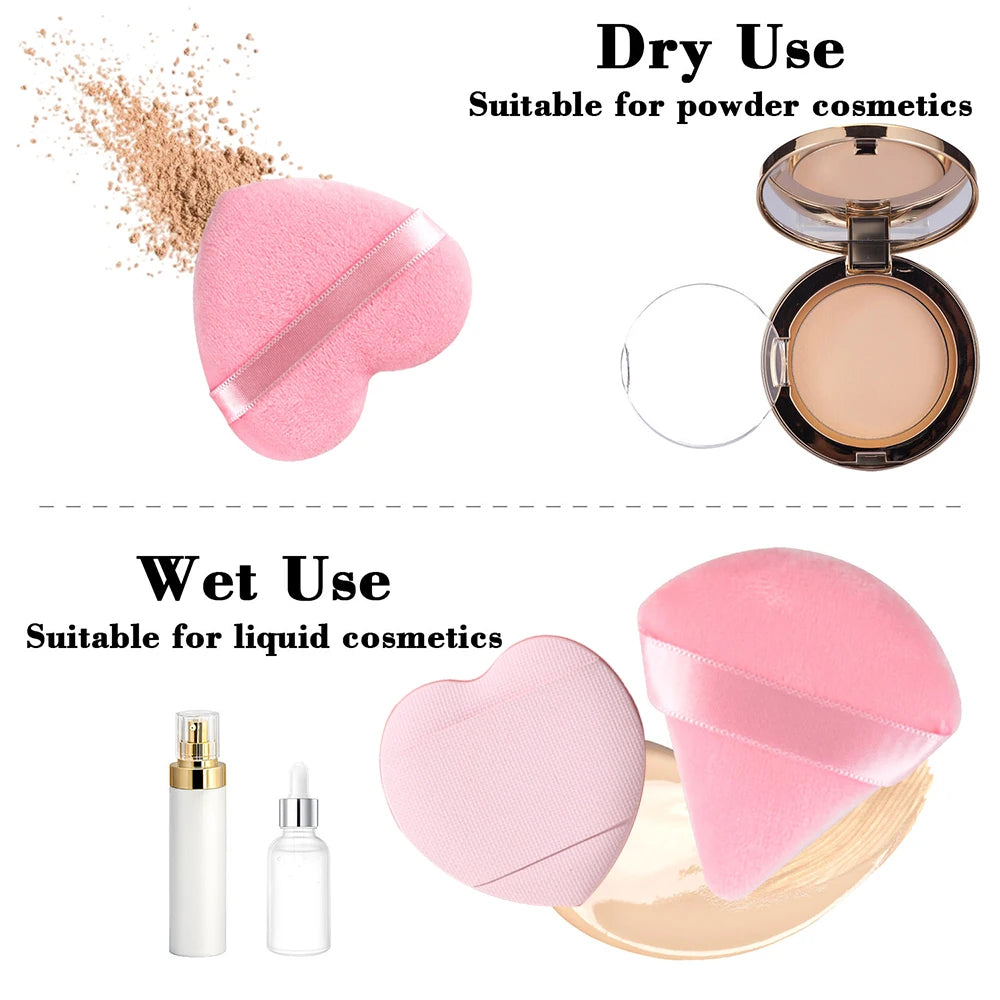 20/30Pcs Triangle Velvet Powder Puff – Wet & Dry Use Makeup Sponge for Foundation, Cosmetics, and Beauty Blending