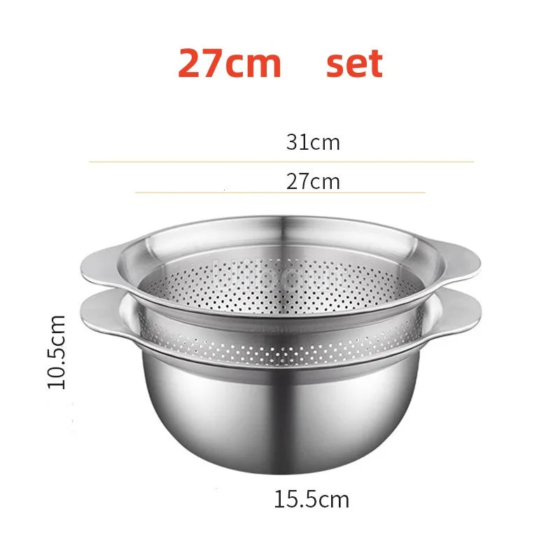 304 Oţel inoxidabil Spălătorie Vegetală Bazin & Strainer ا Spălător de orez Multi-Purpose, Filtru de fructe, Cos de dren de bucătărie