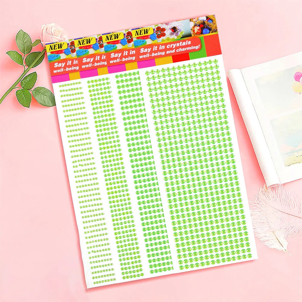 1040/900/504Pcs Acrilic Drill DIY Crystal Rinstone auto-adezive auto-adezive auto-abțibilduri pentru cazuri de telefon, carduri, și meserii