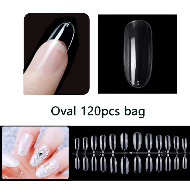 120PCS Matte Press-On Nail Tips ? Soft Full-Cover Almond unghii false pentru DIY Manichiura