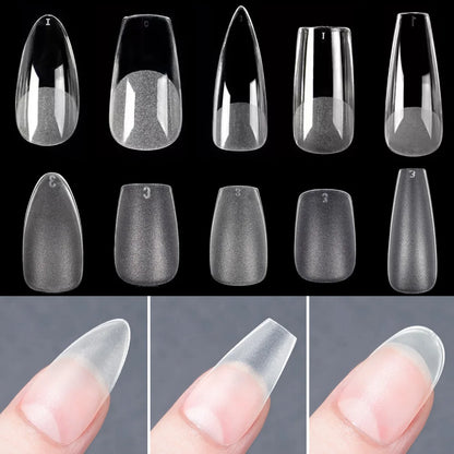 120PCS Matte Press-On Nail Tips ? Soft Full-Cover Almond unghii false pentru DIY Manichiura