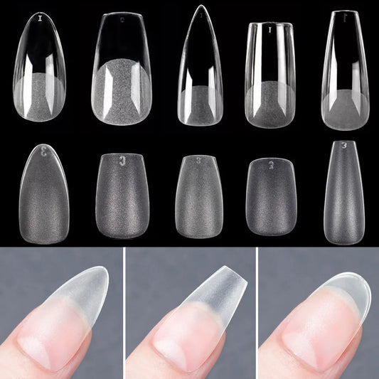 120PCS Matte Press-On Nail Tips – Мягкий полнокровный овальный миндальный гвоздь для DIY Manicure