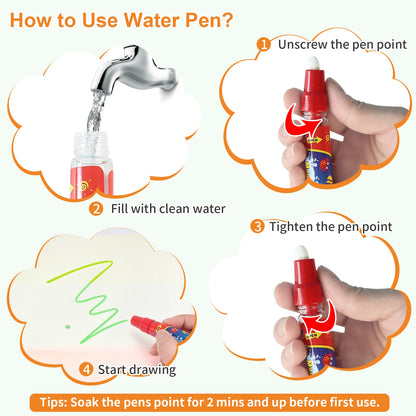 100x80CM Desen de apă magică Mat  bază reutilizabilă Doodle Montessori Jucărie educativă pentru copii