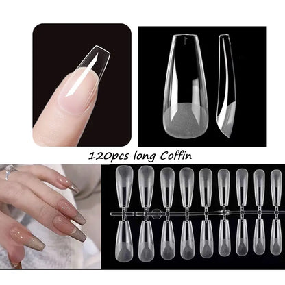 120PCS Matte Press-On Nail Tips ? Soft Full-Cover Almond unghii false pentru DIY Manichiura