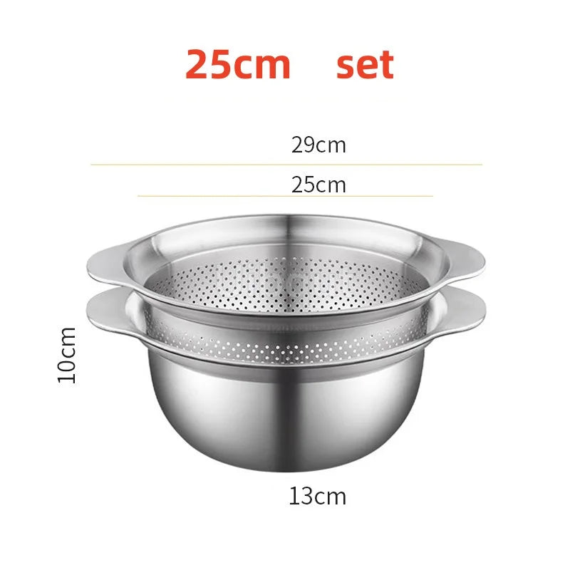 304 Oţel inoxidabil Spălătorie Vegetală Bazin & Strainer ا Spălător de orez Multi-Purpose, Filtru de fructe, Cos de dren de bucătărie