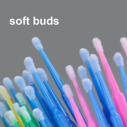 100PCS Curățarea genelor Pensule  bază micro de bumbac pentru extensii și machiaj