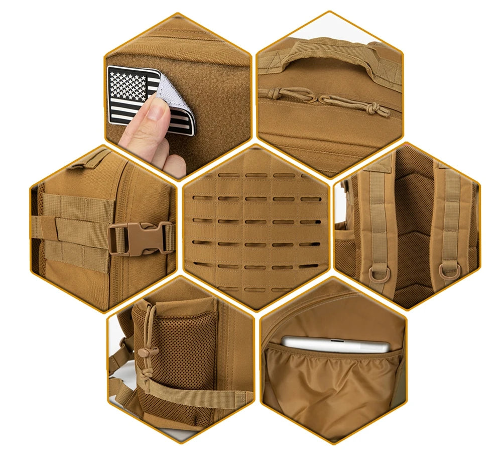 25L Tactical Backpack ? Outdoor MOLLE Rucksack pentru fitness, Drumeţie & EDC