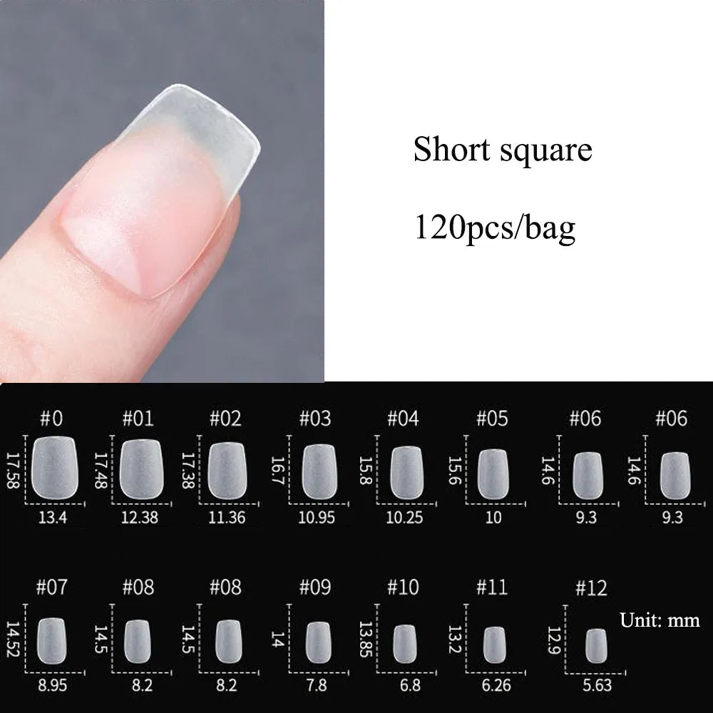 120PCS Matte Press-On Nail Tips ? Soft Full-Cover Almond unghii false pentru DIY Manichiura