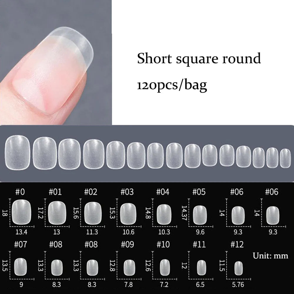 120PCS Matte Press-On Nail Tips ? Soft Full-Cover Almond unghii false pentru DIY Manichiura