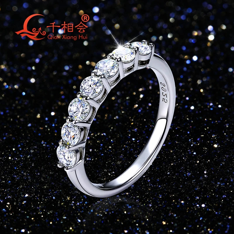 0,1 ct 3 мм D VVS Moissanite Full Eternity Band King — 925 Sterling Silver Aption & Party Juelry for Women