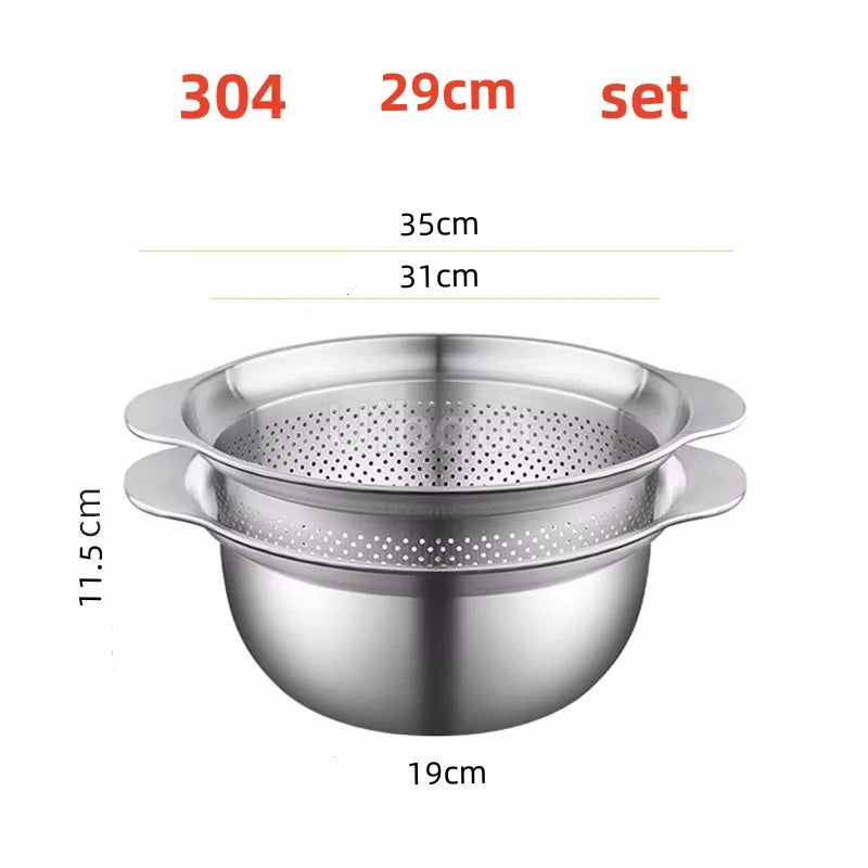 304 Oţel inoxidabil Spălătorie Vegetală Bazin & Strainer ا Spălător de orez Multi-Purpose, Filtru de fructe, Cos de dren de bucătărie