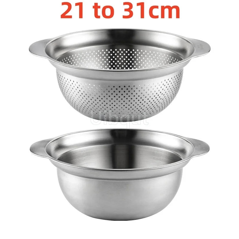304 Oţel inoxidabil Spălătorie Vegetală Bazin & Strainer ا Spălător de orez Multi-Purpose, Filtru de fructe, Cos de dren de bucătărie