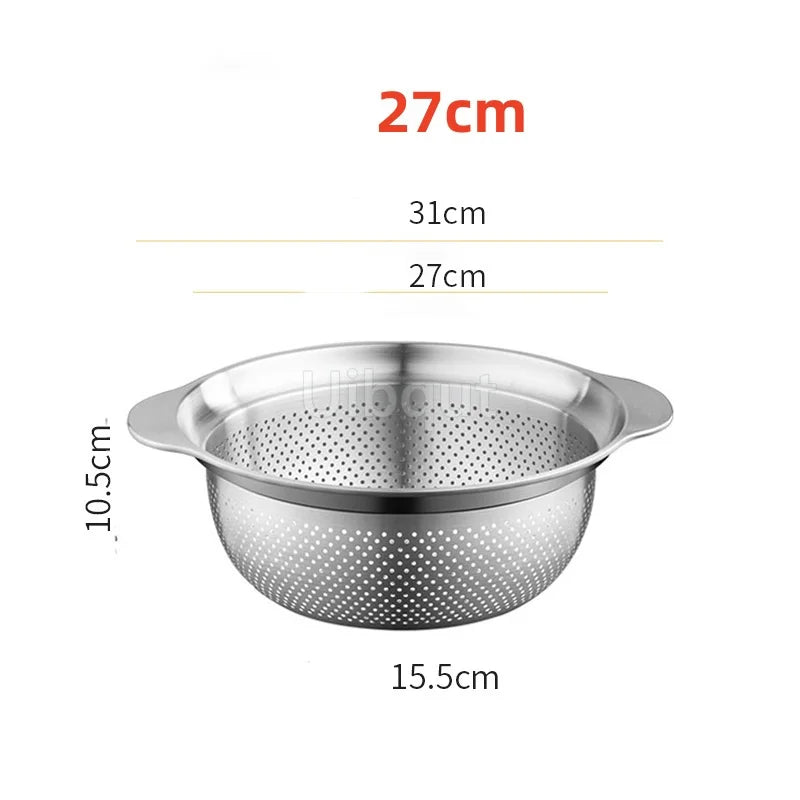304 Oţel inoxidabil Spălătorie Vegetală Bazin & Strainer ا Spălător de orez Multi-Purpose, Filtru de fructe, Cos de dren de bucătărie