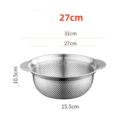 304 Oţel inoxidabil Spălătorie Vegetală Bazin & Strainer ا Spălător de orez Multi-Purpose, Filtru de fructe, Cos de dren de bucătărie