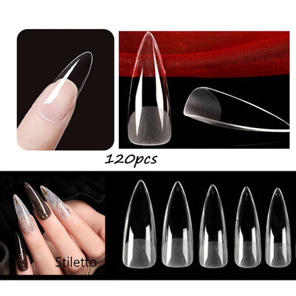 120PCS Matte Press-On Nail Tips ? Soft Full-Cover Almond unghii false pentru DIY Manichiura