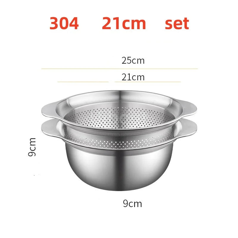 304 Oţel inoxidabil Spălătorie Vegetală Bazin & Strainer ا Spălător de orez Multi-Purpose, Filtru de fructe, Cos de dren de bucătărie