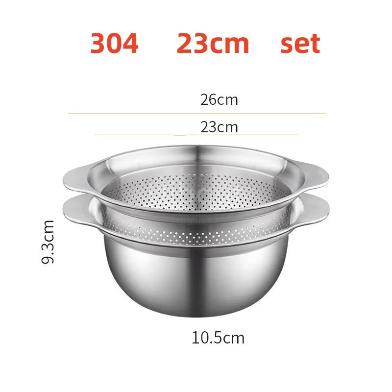 304 Oţel inoxidabil Spălătorie Vegetală Bazin & Strainer ا Spălător de orez Multi-Purpose, Filtru de fructe, Cos de dren de bucătărie