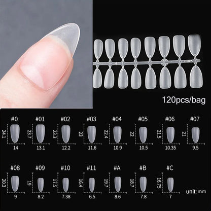120PCS Matte Press-On Nail Tips ? Soft Full-Cover Almond unghii false pentru DIY Manichiura