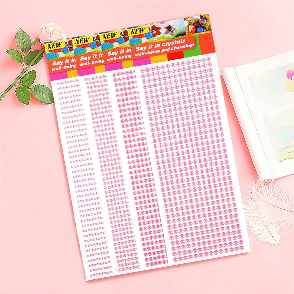 1040/900/504Pcs Acrilic Drill DIY Crystal Rinstone auto-adezive auto-adezive auto-abțibilduri pentru cazuri de telefon, carduri, și meserii