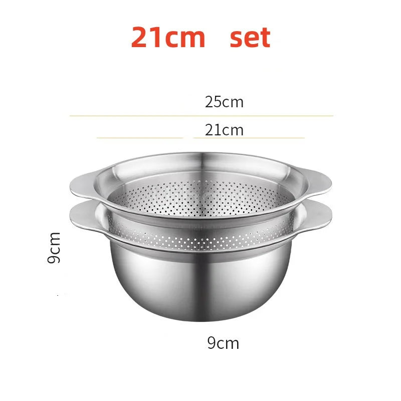 304 Oţel inoxidabil Spălătorie Vegetală Bazin & Strainer ا Spălător de orez Multi-Purpose, Filtru de fructe, Cos de dren de bucătărie