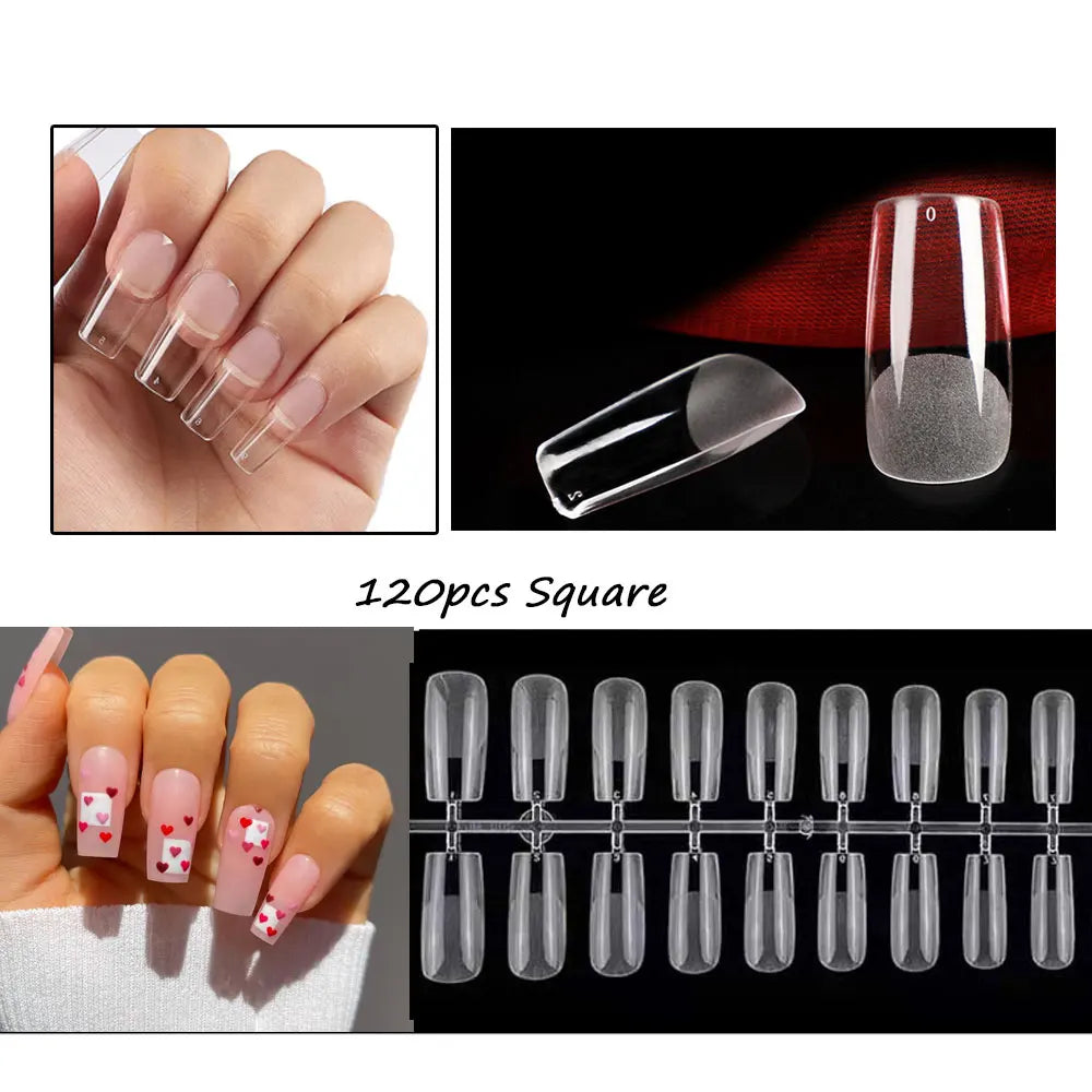 120PCS Matte Press-On Nail Tips ? Soft Full-Cover Almond unghii false pentru DIY Manichiura