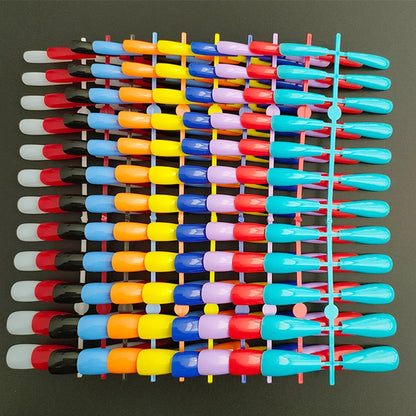 120pcs Culori aleatoare Coffin Nails False  bază de acoperire complet presa-On Nail Sfaturi pentru manichiura