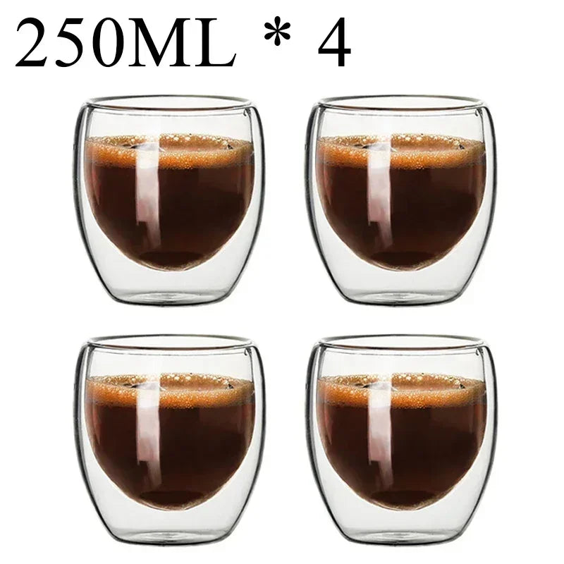 2-18PCS Dublu perete mare Borosilicat de sticlă cani  bază de căldură ceai rezistent, cafea, lapte, și suc Cupe, Creative Bar Drinkware Set cadou