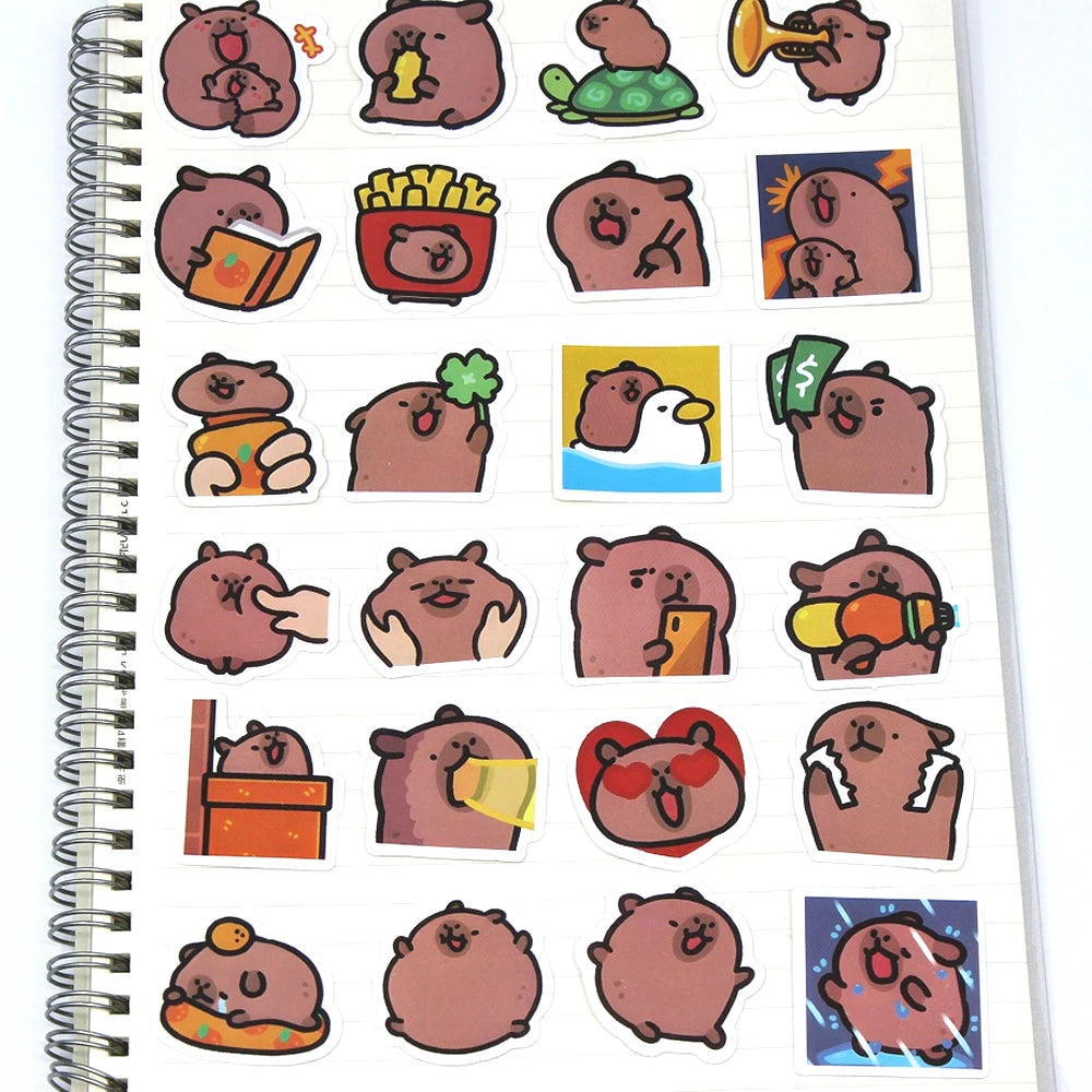 10/50/100pcs Stickere Capybaras  bază de desene animate drăguț pentru Laptop, telefon, mașină, biciclete și copii DIY