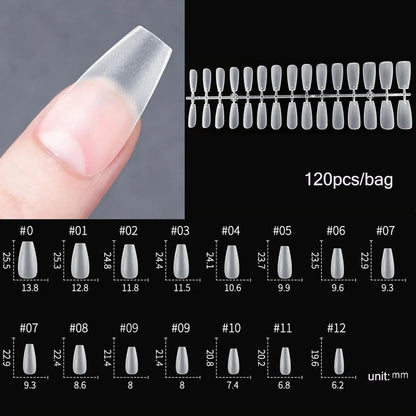 120PCS Matte Press-On Nail Tips ? Soft Full-Cover Almond unghii false pentru DIY Manichiura